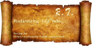 Rudinszky Tünde névjegykártya